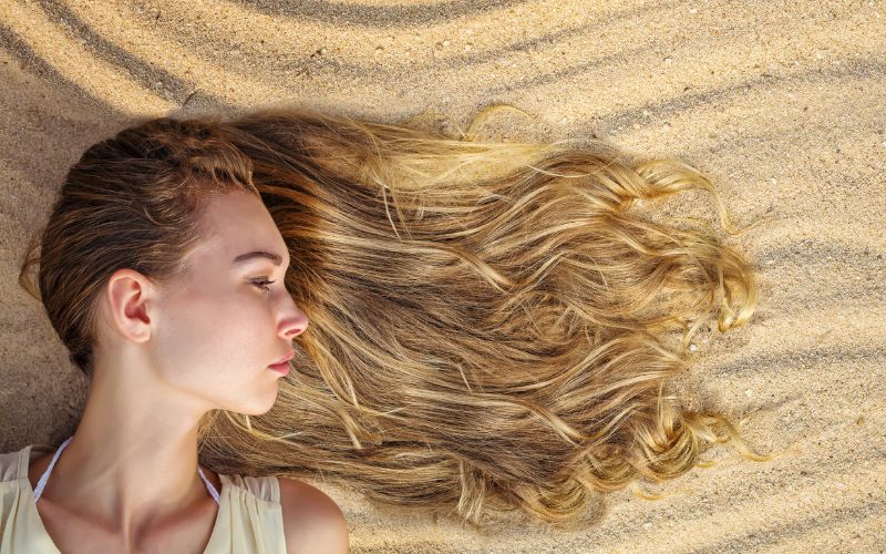 Beach waves hair